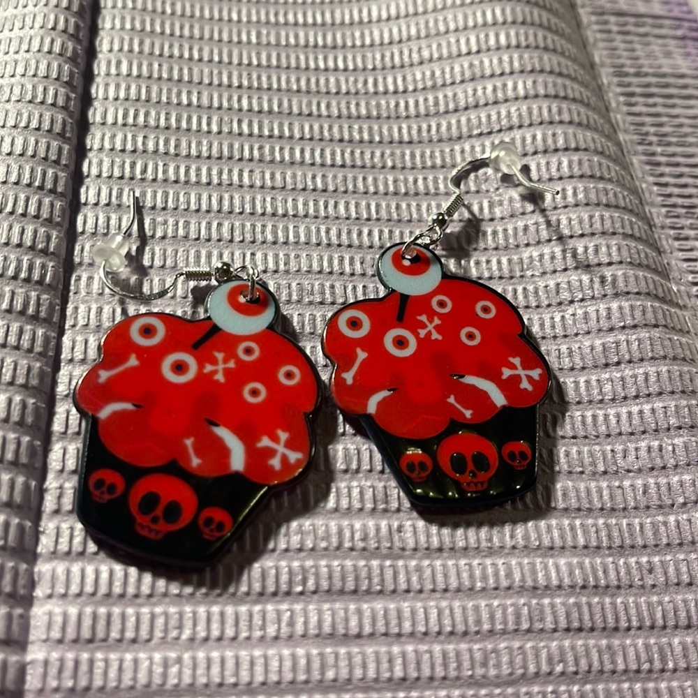 Halloween cupcake earrings